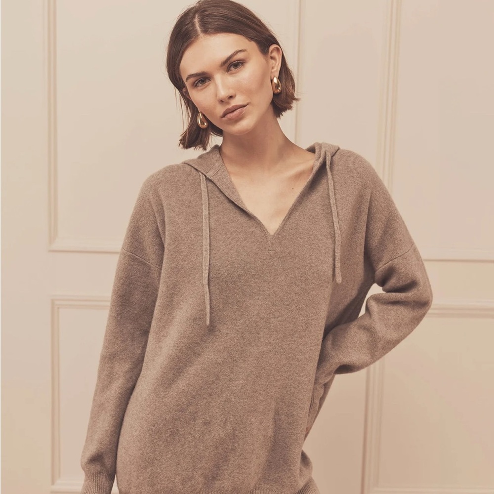 Cozy Tan Knit Hoodie
